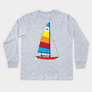 Hobie 14 Catamaran Sailboat Kids Long Sleeve T-Shirt